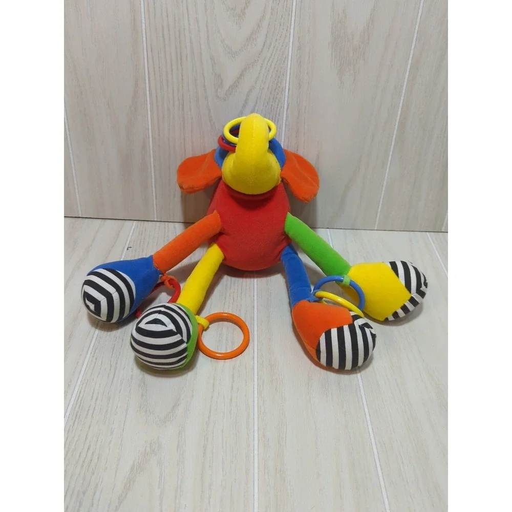 Jellycat Jelly kitten multi-colored elephant chime rattle rings nose feet stripe